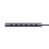 Hub Trust Halyx , 7 porturi USB 3.2 Gen 1, material aluminiu, input USB- C, output USB-A 7, gri