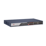 Switch Hikvision DS-3E0318P-E(C), Fast Ethernet, 16 porturi, PoE