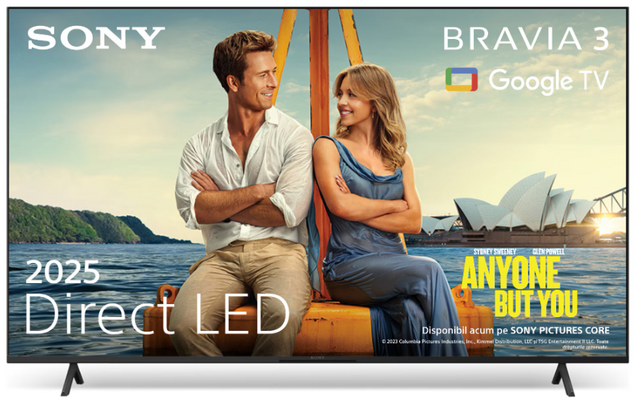 Televizor Sony BRAVIA 3 LED 65S35, 164 cm, Smart Google TV, 4K Ultra HD, Clasa E