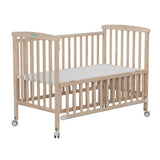 Patut din lemn bebe, +0 luni, 120x60 cm,  culoare natur,laterala rabatabila, reglabil pe 3 nivele de inaltime, U-Grow