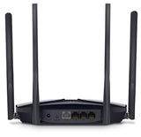 Mercusys MR60X Dual-Band WiFi 6 Router (AX15000), Standarde wireless: Wi-Fi 802.11ax / ac / a / b / g / n, Viteza wireless:   1201 Mbps (5 GHz) + 300 Mbps (2.4 GHz), Interfata:   1 × Port WAN Gigabit + 3 porturi Gigabit LAN, 4 x Antene externe de 5dBi.
