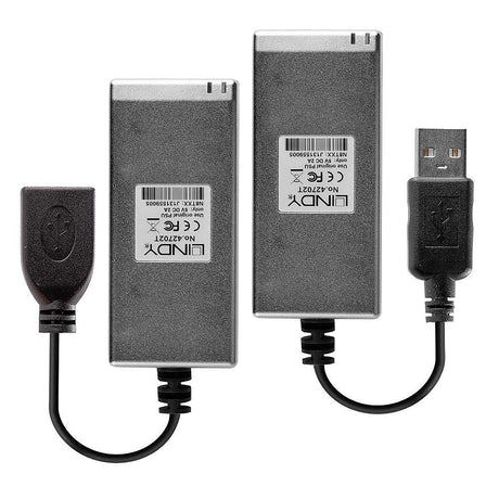 Lindy 200m Fibre Optic USB 2.0 Extender, latime de banda suportata 480Mbps, distanta maxima 200m, gri