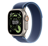 Apple Watch Ultra 3 GPS + Cellular 49mm Natural Titanium Case with Blue/Bright Blue Trail Loop - S/M