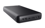 Baterie externa Trust Primo 20.000mAh, 3 porturi: 2 x USB-A (12W) si 1 x USB-C (15W), negru