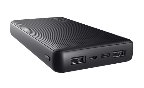 Baterie externa Trust Primo 20.000mAh, 3 porturi: 2 x USB-A (12W) si 1 x USB-C (15W), negru