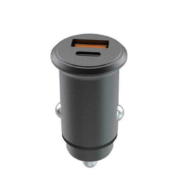 Incarcator auto Lemontti Super Fast Charge 65W 2 porturi PD Type-C 65W + USB-A QC 3.0, Negru
