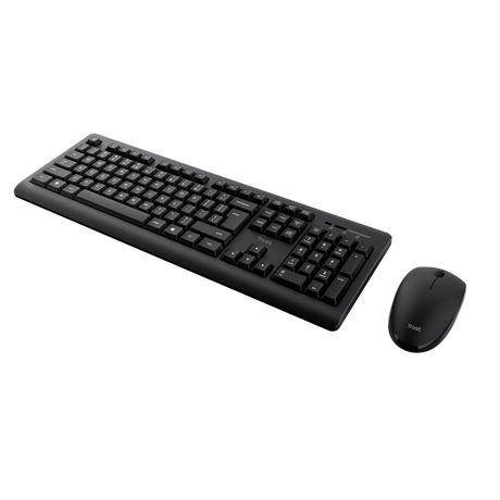 Kit Trust Primo tastatura standard, mouse wireless optic, rezoltie maxima 1200 DPI, negru