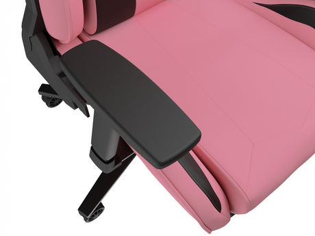 Scaun gaming Genesis Nitro 720, piele ecologica, reglabil pe inaltime, suporta pana la 150 kg, inaltime reglabila 46.5 - 53.5 cm, spatar ajustabil 135°, dimensiuni roti 60mm,  negru/roz