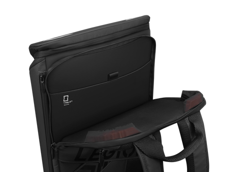 Rucsac Lenovo Legion 16 Armored GB900 pentru laptop de gaming de 16 inch; fabricat din poliester, cu invelis exterior din poliuretan;  potrivit pentru dispozitive cu dimensiuni de pana la: 36 cm x 2.4 cm x 29 cm; greutate: 1.3kg; culoare: negru