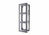 Panou frontal pentru 3 module videointerfon modular Hikvision DS-KD-ACW3; permite conectarea a 3 module de videointerfon modular; mo ntareaplicata; material aluminiu; dimensiuni: 320.8mm x 107mm × 4mm;