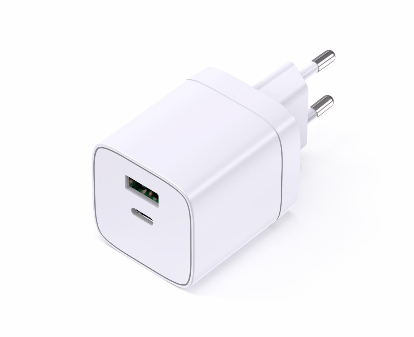Incarcator USB Ieșire USB-C: USB-C: 5V/3A, 9V/3A, 12V/3A, 15V/3A, 20V/2,25A (45W) PPS: 3,3-11V/4,05A (45W) USB-A: 5V/3A, 9V/2A, 12V/1,5A (18W) USB-C+USB-A: 30W+12W=42W max. Tensiune de intrare: 100-240VAC, 50/60Hz Protecție la supratensiune și
