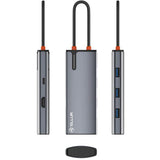 Hub USBC 3.0 Tellur, porturi 1 x HDMI, 3 x USB 3.0, 1 x USB-C, dimensiuni 42 x 112.5 x 16.5 mm, gri