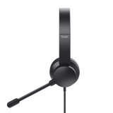 Casti cu fir Trust Ayda, intefata 3.5mm, frecventa raspuns 20 Hz - 20.000 Hz, sensibilitate 95 dB, negru