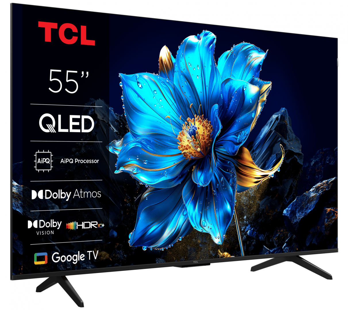 Televizor TCL QLED 55P7K, 139 cm, Smart Google TV, 4K, Clasa F
