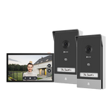KIT VIDEINTERFON EZVIZ HP7 2-ENTRY, Senzor imagine: 1/2.7" Progressive Scan CMOS, Rezolutie 2K (2048x1296), Lentila: 2.0 mm @ F2.2, view angle: 162° (Diagonal) IR 6M, Compresie: H.265 / H.264 Ecran interior: 7 "touch screen, 1024x600 Conexiune: 2xFire ( Maxim 4 fire ), Conectivitate: IEEE802.11b