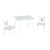 Set masuta si 2 scaune, cu spatiu de activitati, Bear, U-Grow