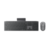 Kit wireless mouse & tastatura Lenovo 700 Modern Multi-Device Wireless Combo cu stand pentru teleofon; Mouse: pana la 4000DPI cu senzor: IR; numar de butoane: 8; conectivitate: receptor USB-A 2.4G si Bluetooth 5.4; layout tastatura: US; compatibil cu Windows 10, Windows 11; culoare: gri inchis (Luna
