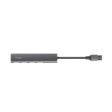 HUB USB Trust Halyx, USB-A la 4 x USB-A 3.2 Gen 1, dimensiune cablu 10cm, din aluminiu, argintiu