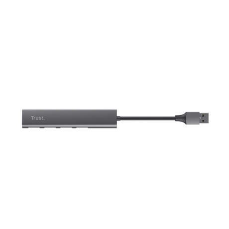 HUB USB Trust Halyx, USB-A la 4 x USB-A 3.2 Gen 1, dimensiune cablu 10cm, din aluminiu, argintiu
