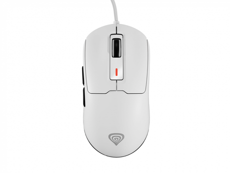 Mouse gaming cu fir Gensesis Krypton 660, interfata USB, 12000 DPI, 6 butoane, iluminare RGB, alb