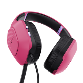 Casti Trust GXT415P Zirox cu fir, conector jack3.5mm, frecventa raspuns 20 Hz - 20.000 Hz, sensitivitate 90dB, roz