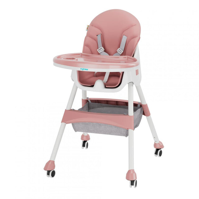 Scaun de masa 2 in 1, pliabil, roz, U-Grow
