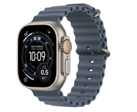 Apple Watch Ultra 3 GPS + Cellular 49mm Natural Titanium Case with Anchor Blue Ocean Band