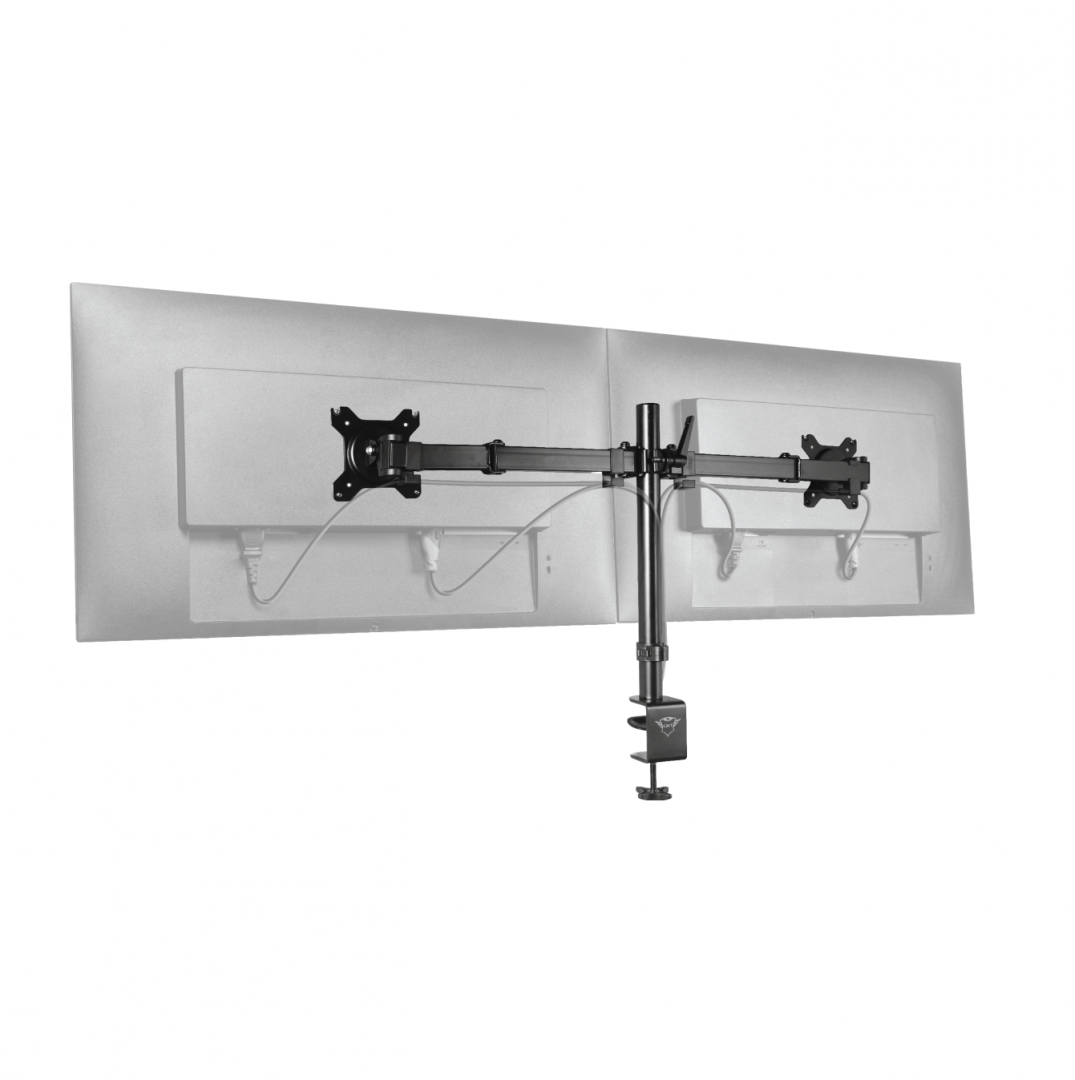 Suport Monitor Trust GXT 1120 Mara Dual Monitor Arm, montare birou, 510 x 860 x 115mm, VESA, 2.6 kg, negru