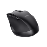 Mouse Trust Fyda ergonomic, reincarcabil, wireless RF 2.4GHz, USB2.0, 6 butoane, rezolutie 2400 DPI, negru