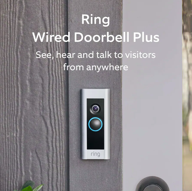 Sonerie inteligentă Ring, Alexa, video HD, microfon și difuzor integrate, Argintie, cu fir