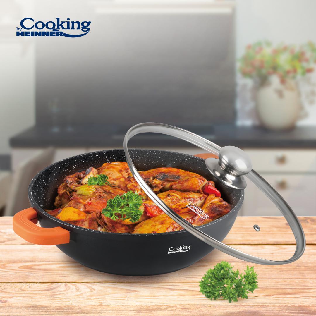 CRATITA ALUMINIU+CAPAC 28X8 CM,4.1L, DARK LINE, COOKING BY HEINNER