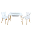 Set masuta si 2 scaune, cu spatiu de activitati, Bear, U-Grow