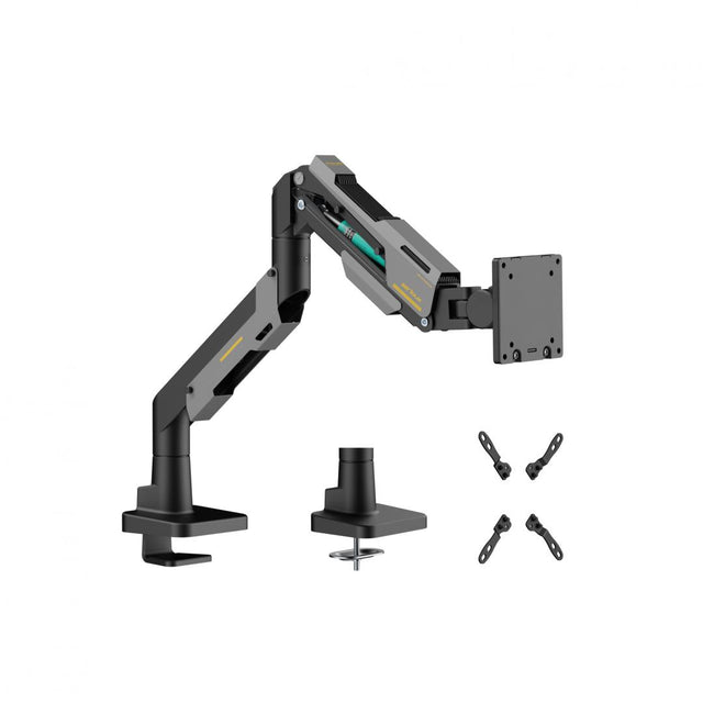 Suport monitor Serioux SRXA-MM101-C012GR, arc cu gaz, compatibilitate dimensiune ecran 24"-57", greutate maximă suportata: 2~30 kg, VESA: 75x75, 100x100, 100x200, 200x100, 200x200, inclinare: +70°~-45°, pivotare: +90°~-90°, rotația ecranului: 360°