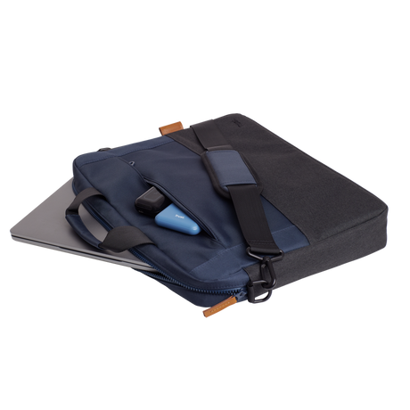 Geanta laptop Trust Lisboa, pentru laptopuri cu diagonala pana in 15.6",2 compartimente, material POM, RPET Polyester, RPET, volum 2.1 L, albastru
