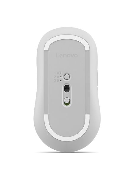 Mouse silentios Bluetooth Lenovo Yoga; pana la 4000DPI; tip: full size ambidextru; senzor: IR optic; numar de butoane: 6 (programabile); conectivitate: Bluetooth 5.3, se poate conecta la 3 dispozitive; greutate: 88g; compatibil cu Windows 10, Windows 11; include 1 x baterie de tip AA; culoare: alb