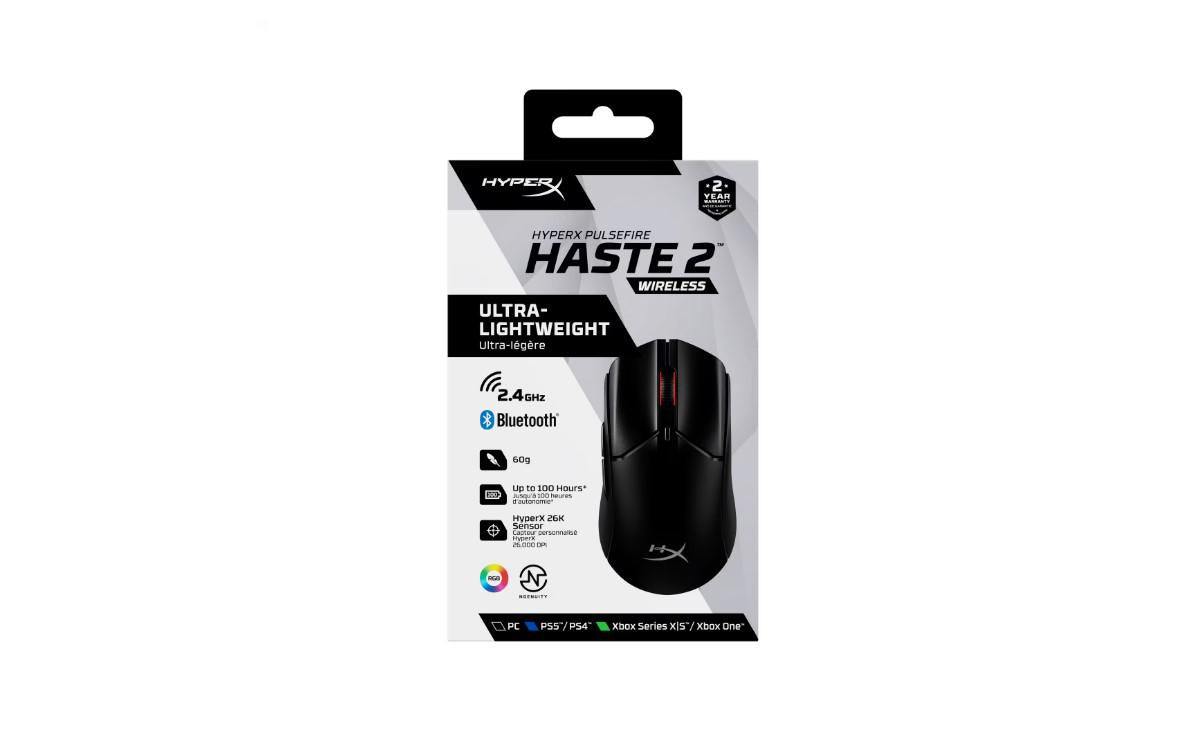 Mouse HP cu fir, HYPERX Pulsefire Haste, Pixart 3327 sensor, DPI pana la 26.000, greutate 254g, Wireless, Black