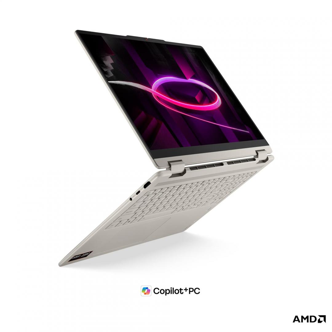Laptop Consumer Lenovo Yoga 7 2-in-1 16AGP11 Copilot+ PC, cu procesor Ryzen AI 7 445, 16'' OLED, 24 GB LPDDR5x-SDRAM, 1 TB, AMD Radeon 840M, Fara OS, 3 ani Garantie