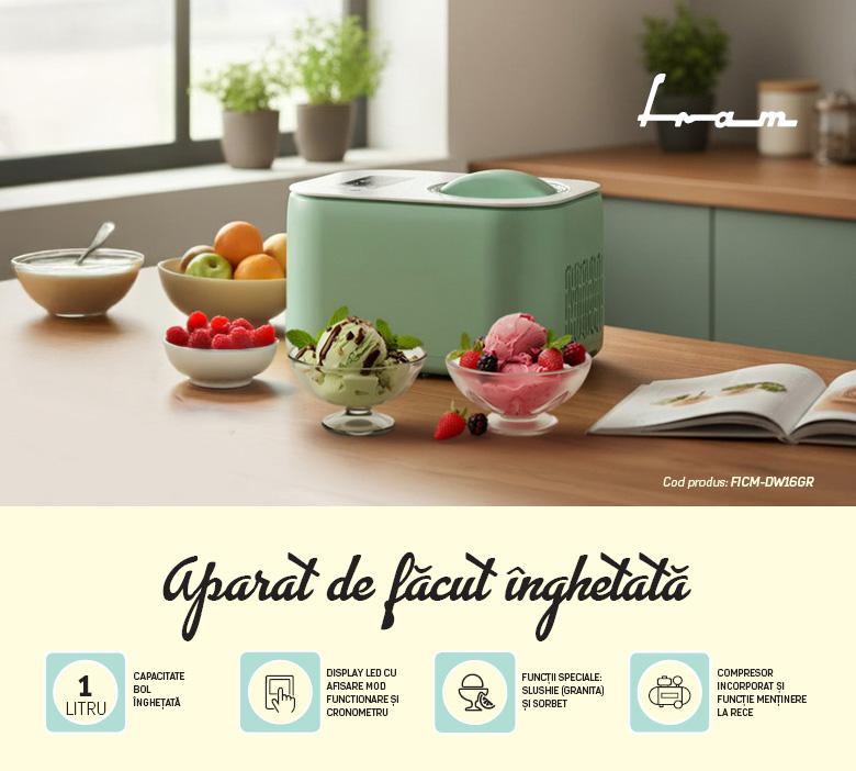 Aparat de făcut înghețată FRAM FICM-DW16GR
