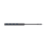 HUB USB Trust Halyx, USB-C la 4 x USB-A 3.2 Gen 1, dimensiune cablu 10cm, din aluminiu, argintiu