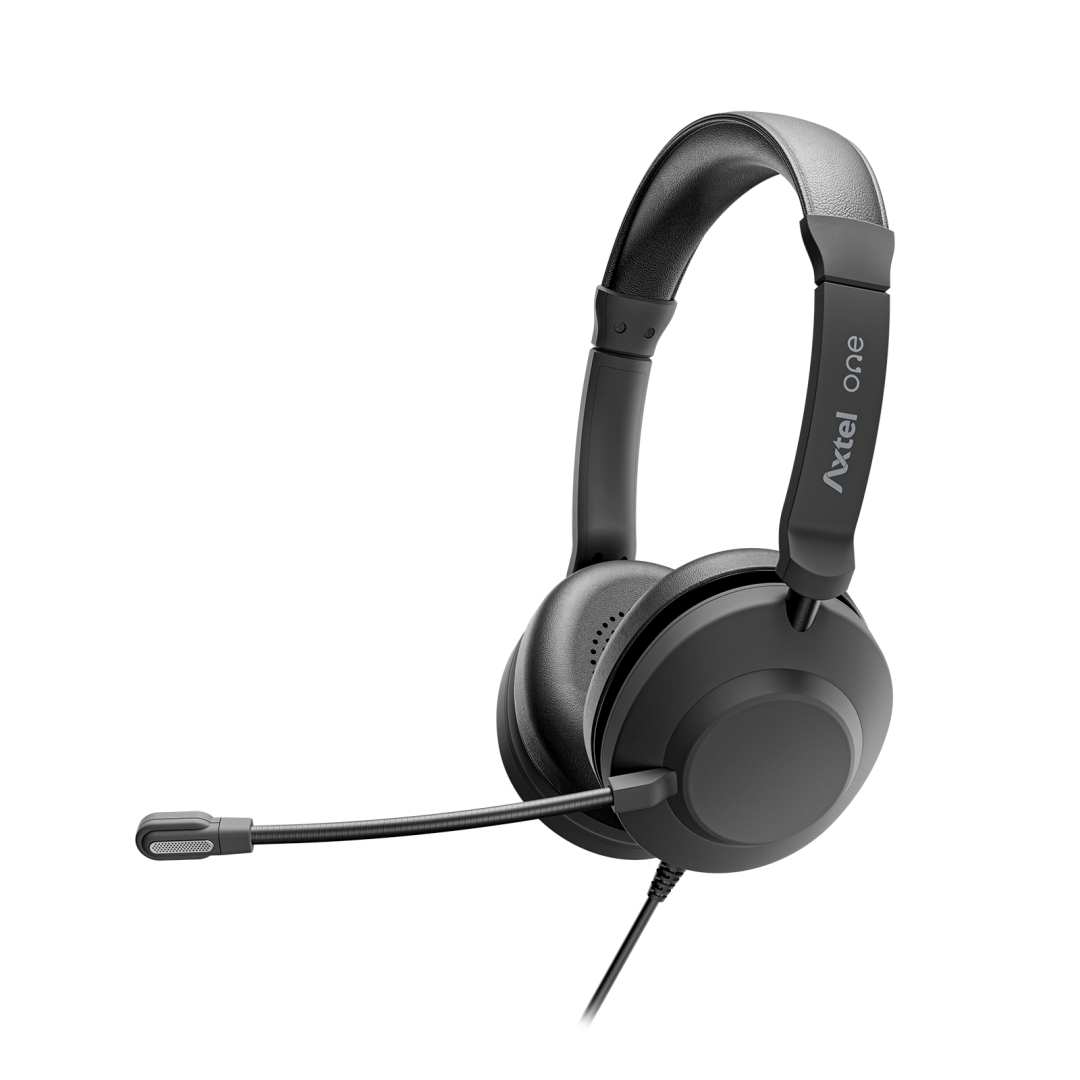 HEADSET AXTEL ONE UC35 STEREO HD AXH-ONE , Corded, Plug&Play USB / 3.5mm Jack Headset Conectivity USB-A, USB-C; Jack / with STEREO HD . Speaker Size has 40 mm / Passive noise reduction : STRONG / Vegan Leather