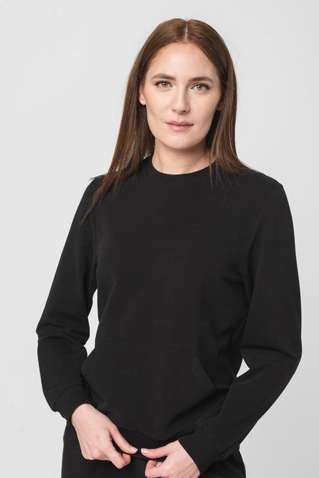 BLUZA COTON CASUAL FEMEI BLACK-L