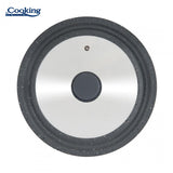CAPAC STICLA CU MARGINE DIN SILICON AJUSTABILA PE 3 DIMENSIUNI 28/30/32 CM, GRI, COOKING BY HEINNER