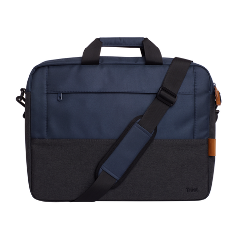 Geanta laptop Trust Lisboa, pentru laptopuri cu diagonala pana in 15.6",2 compartimente, material POM, RPET Polyester, RPET, volum 2.1 L, albastru