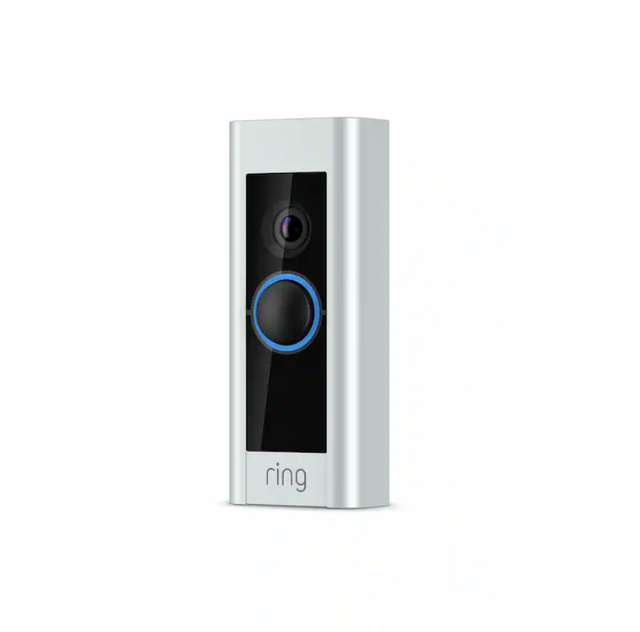 Sonerie inteligentă Ring, Alexa, video HD, microfon și difuzor integrate, Argintie, cu fir