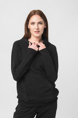 HANORAC COTON DANTELA FEMEI BLACK-S