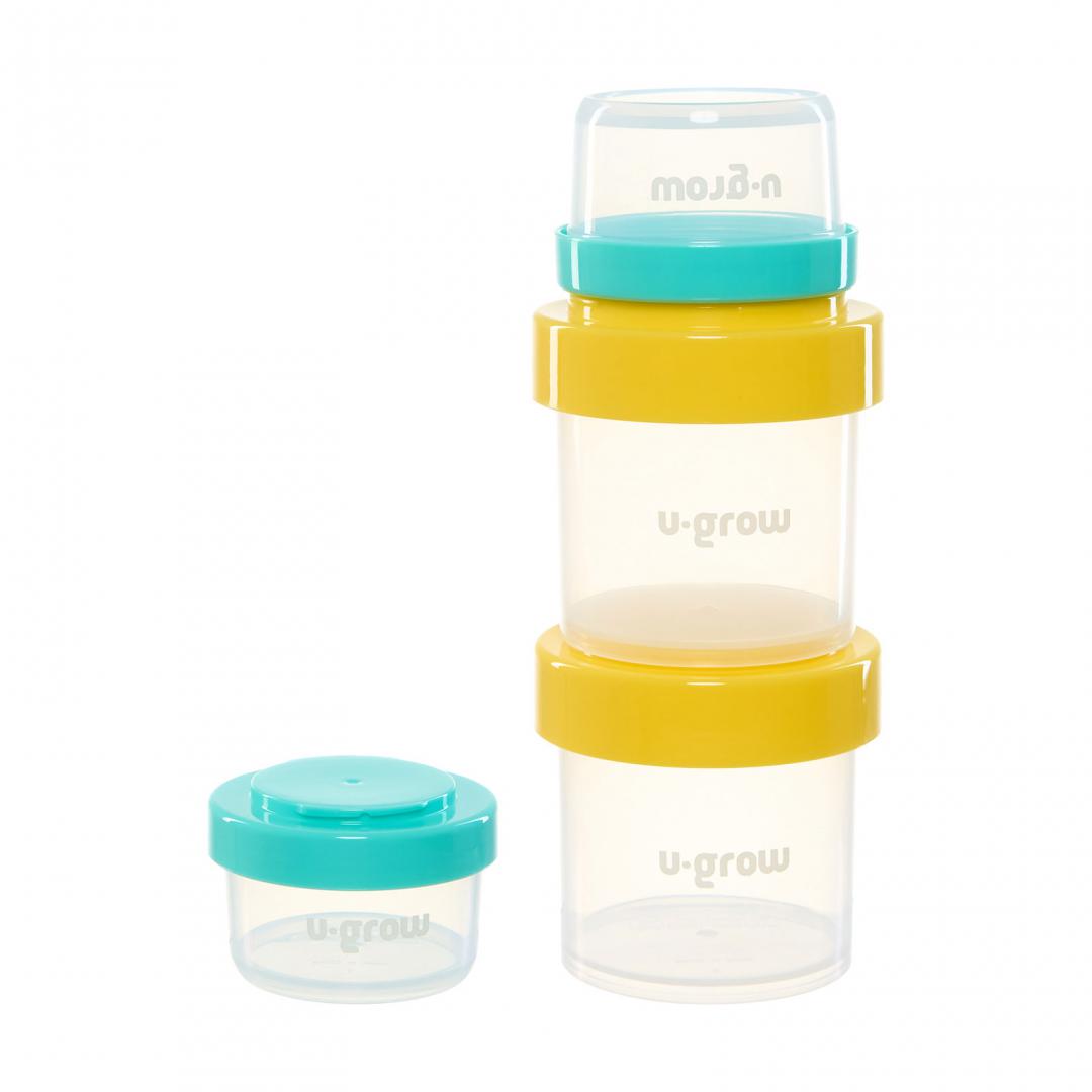 Set 8 recipiente cu capac pentru stocare hrana copii , 4*80ml + 4*220ml, U-Grow