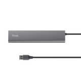 Hub Trust Halyx , 7 porturi USB 3.2 Gen 1, material aluminiu, input USB- C, output USB-A 7, gri