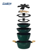 SET 8 PIESE DIN ALUMINIU FORJAT MARBELLA VERDE, COOKING BY HEINNER