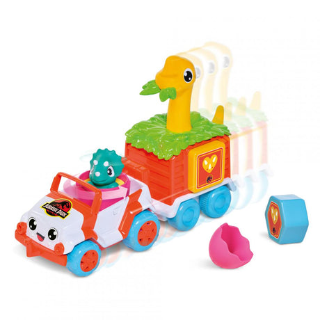VEHICUL DE SALVARE CU REMORCA COLORATA, DINO, JURASSIC WORLD, TOMY