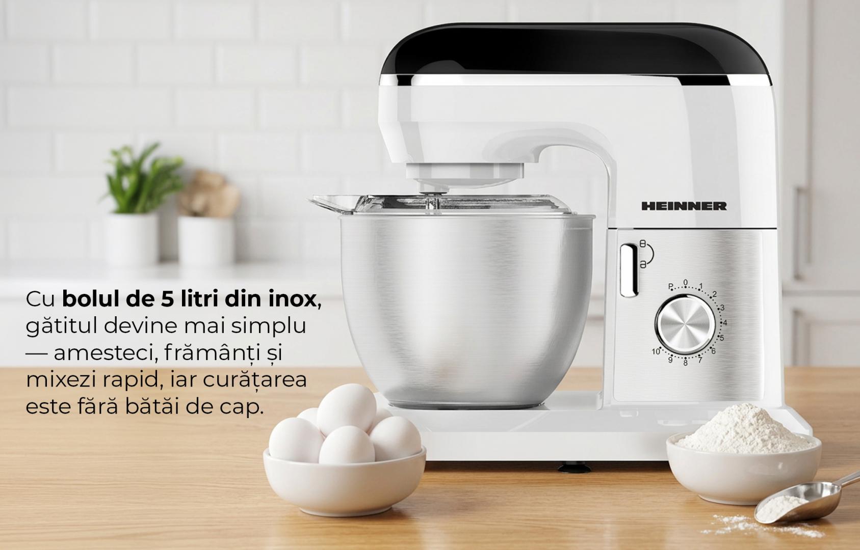 Mixer planetar Heinner GalaxyGourmet HPM-1010WHBK